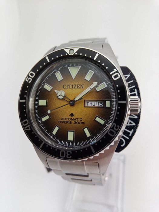 Японские мужские дайверские часы Citizen NY0120-52X механика 21 камень