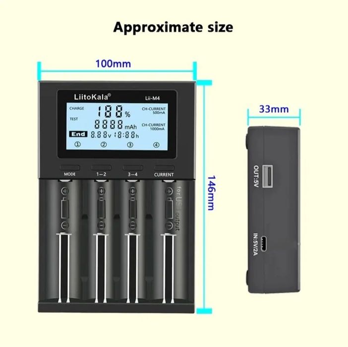 Smart Charger for AA, AAA, and 18650 Rechargeable Batteries64297611178243123