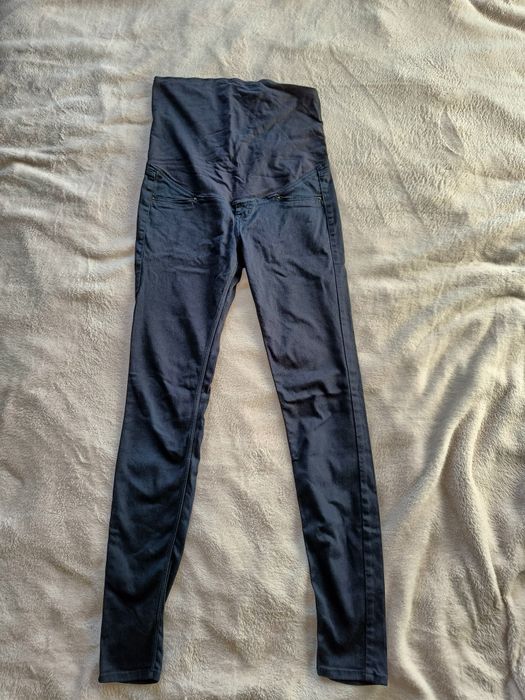 Spodnie długie granatowe ciążowe H&M Mama rozmiar 38