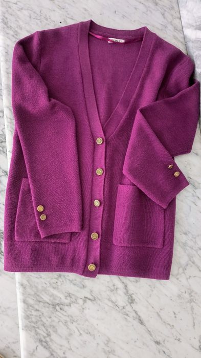 Kardigan, sweter amarant, fiolet, stan bardzo dobry