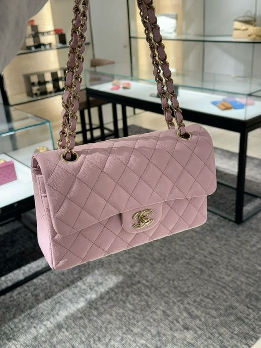 Сумка Chanel flap розова класична модель