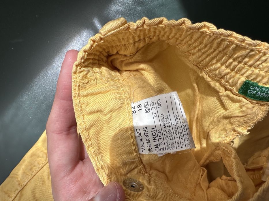 Calções amarelos benetton unisexo