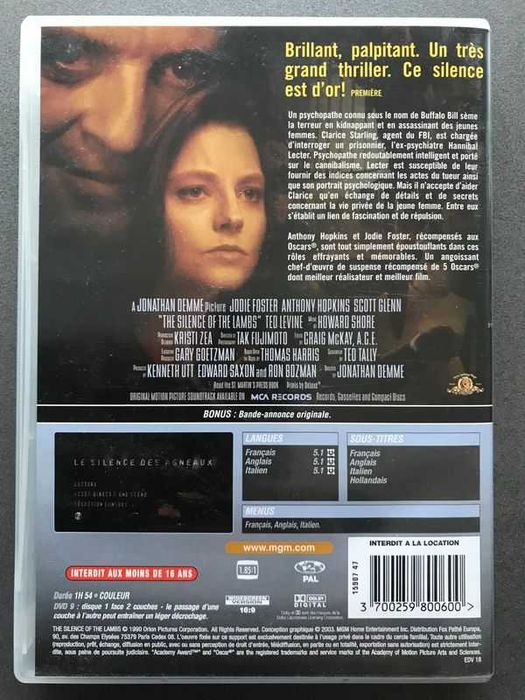The silence of the lambs - Jonathan Demme - DVD