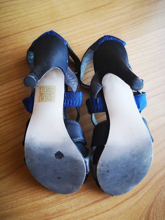 Sandálias de salto alto, tecido acetinado, Seaside, 35