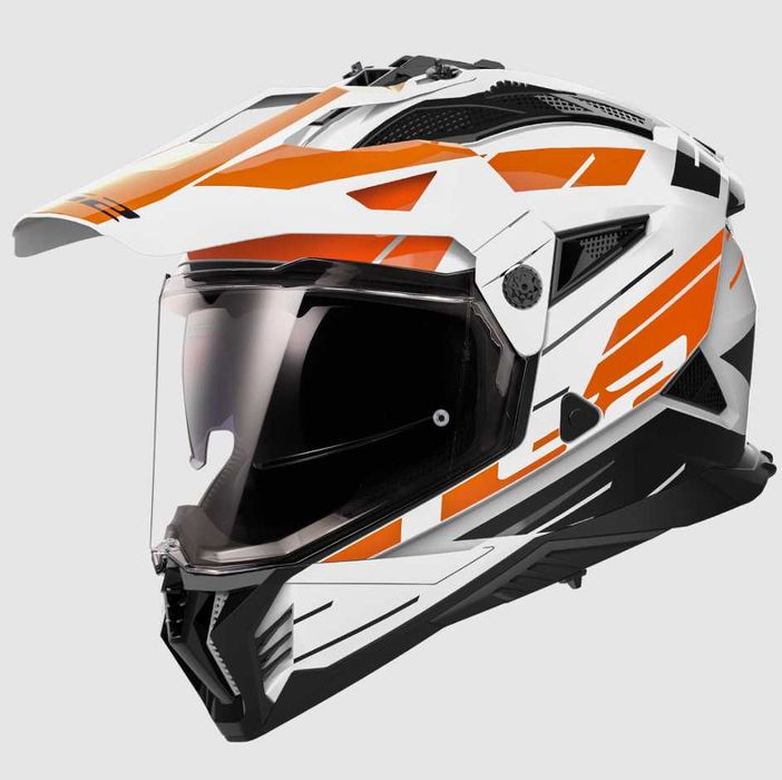 Kask LS2 MX702 Pioneer II Enduro/Quad/ATV Biało-pomarańczowy