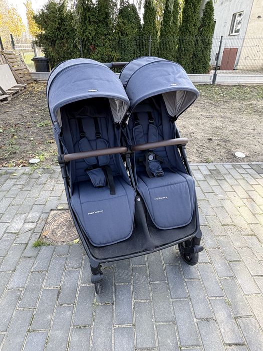 Mast M.Twin X | Blueberry Wózek bliźniaczy spacerowy + gondole + adaptery
