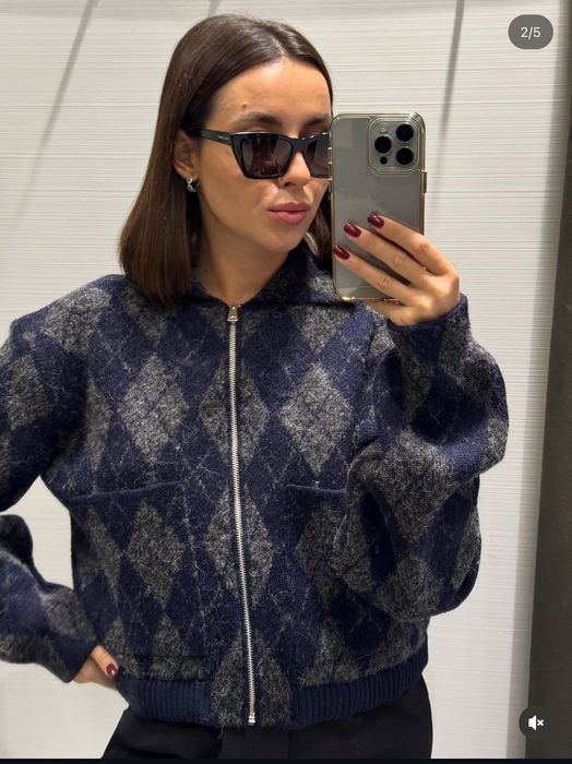 Бомбер Zara S M трикотажний бомбер