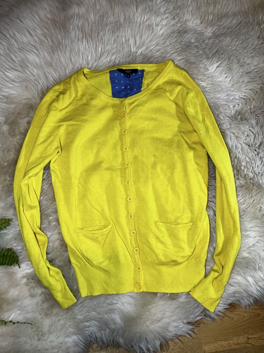 Sweter damski, zółty, guziczki, rozmiar S
