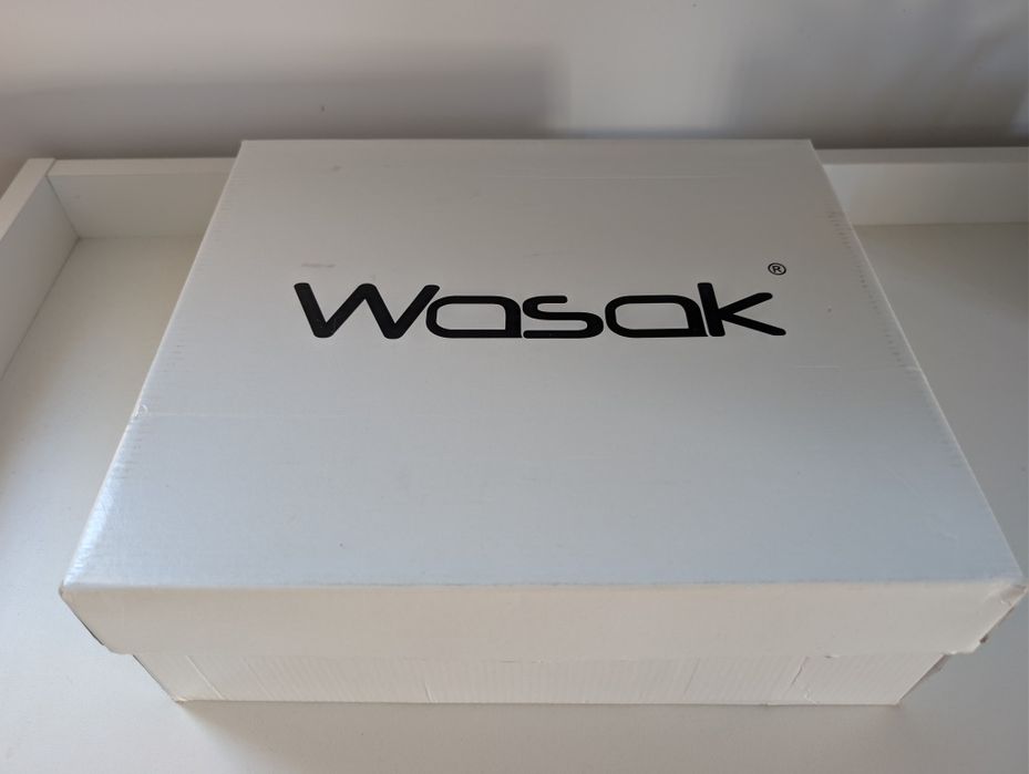 Botki sztyblety damskie ecru groszek 0708 Wasak skóra naturalna