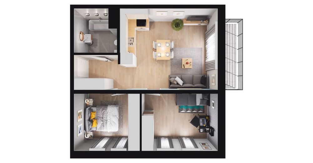 3-pokojowe mieszkanie 51m2 + balkon Bez Prowizji