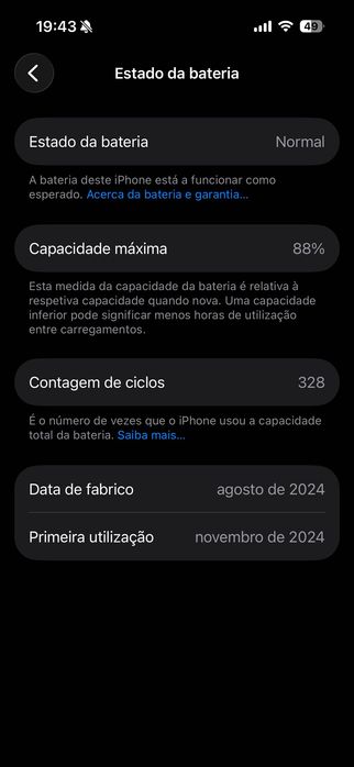 iPhone 15 Pro (256GB) – Impecável – Bateria 88% – 800€