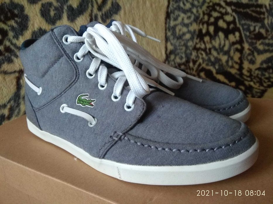 Super sport modne trampki mokasyny Lacoste Crosier Sail Mid wkł.27,5cm
