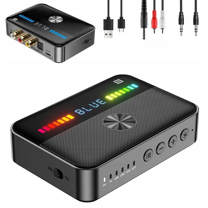 Adapter BLUETOOTH do wieży HiFi AUX JACK Odbiornik Nadajnik BT5.3 NFC