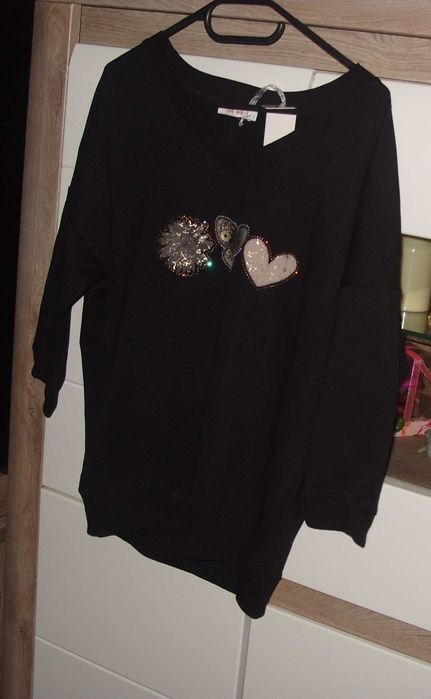 Bluzko Bluza Kwiatek _Serce_ Motyl  3/4 rękaw r. M/L