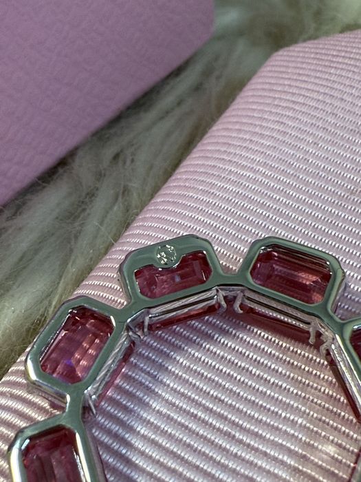 Rozowe kolczyki Swarovski kreole Matrix Millenia