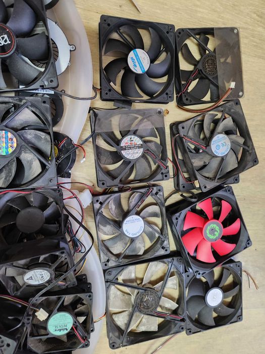 Wielki zestaw 100+ wentylatorów z demontażu Mix PC Laptop