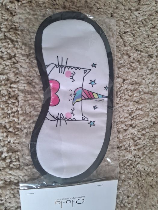 Детская маска для сна с котиком