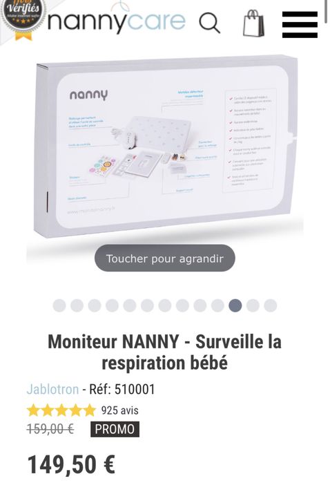 Monitor de respiração para bebés - Nanny