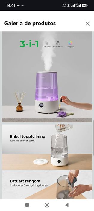 Homvana Umidificadores Cool Mist para quarto de casa, vaporizador ultrassônico de enchimento superior de 3,6 L para plantas, bebê,