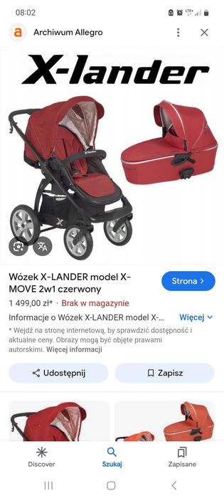 Dostawka, kładka do wózka x-landet