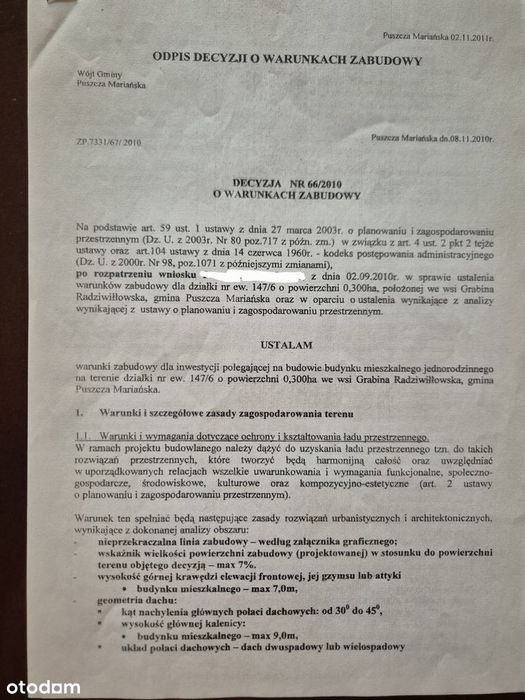 Piękna działka budowlana w Grabinie Radziwiłłowskiej - Widok 3