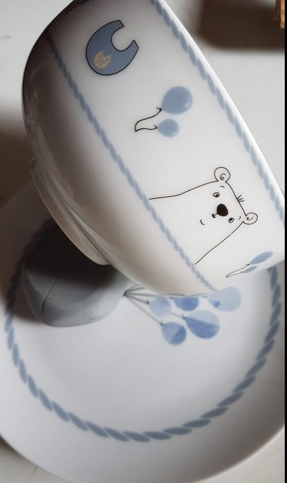 Conjunto louça infantil taça  e prato novos/nunca usado