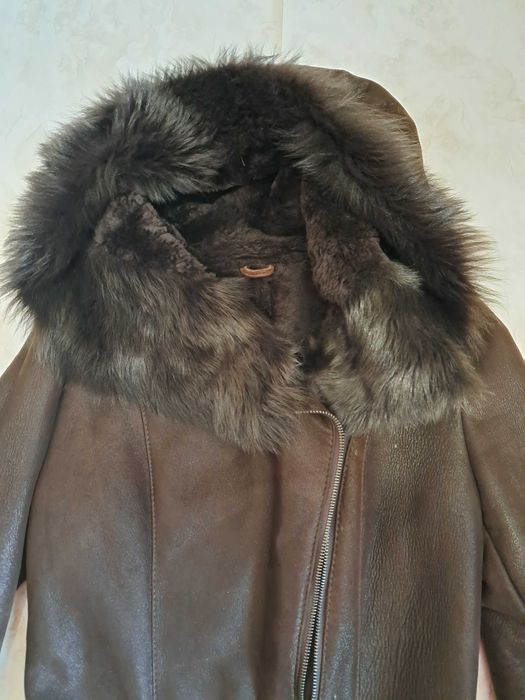 Дубленка женская коричневая