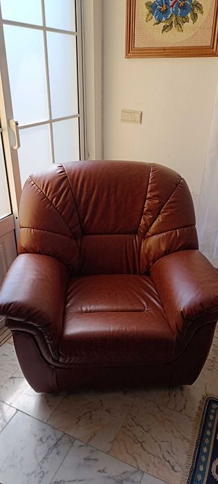 Sofás em pele castanho