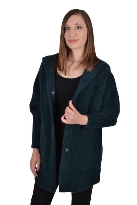 płaszczyk damski kurtka z kapturem alpaka oversize
