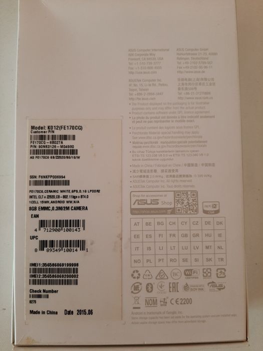 Планшет Asus Fonepad 7 3G 8GB Black (FE170CG)