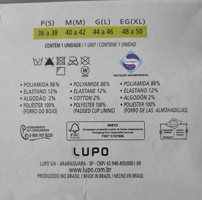 Body com soutien XXL