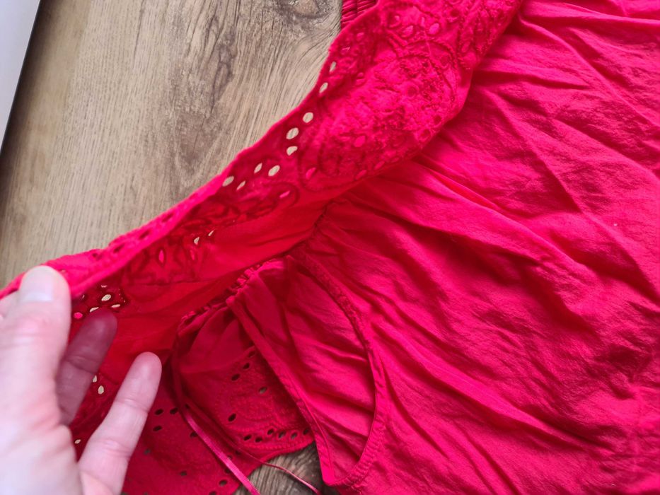Krótka bluzka H&M na gumce, bawełna 38