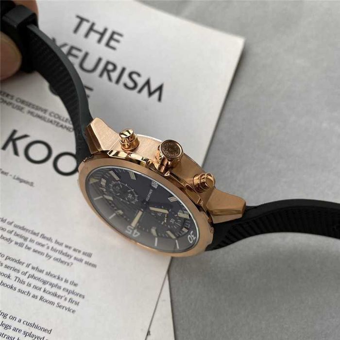 Годинник кварцовий IWC pilot schaffhausen розове золото та серебро