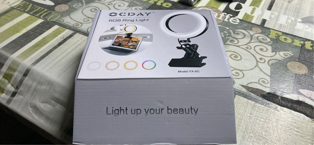 Anel luminoso para fotografia