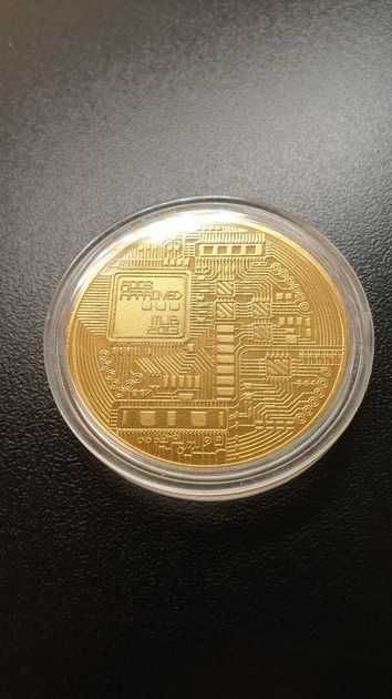 Сувенірна колекційна монета Біткоїн (Bitcoin) в чохлі-капсулі