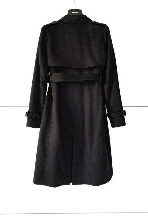 Trencz Massimo dutti 36 S czarny wiskozowy wełniany klasyczny pagony