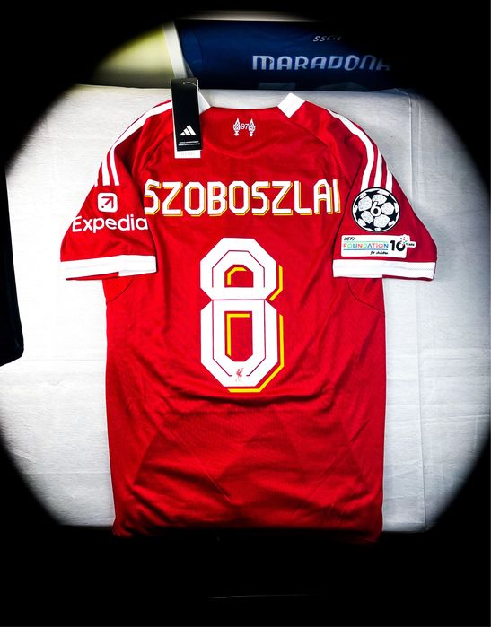 (S) Szoboszlai Liverpool 2025/26 Nowa Czerwona Koszulka Liga Mistrzów