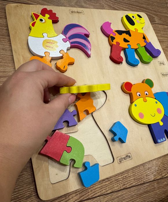 Дерев'яні пазли з тваринами