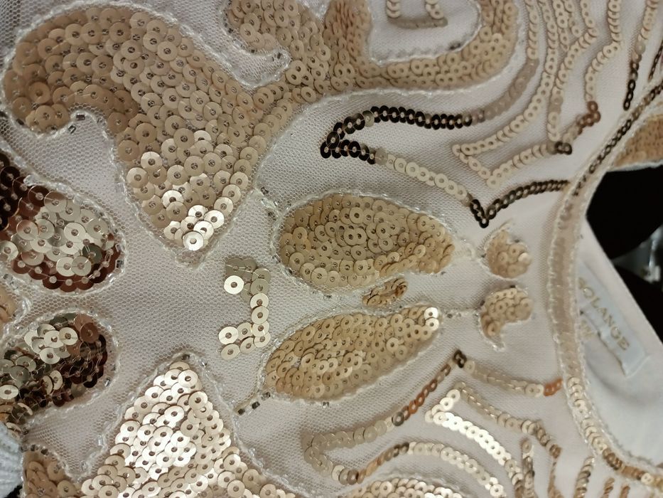 Złota sukienka wieczorowa cekiny r. S/M