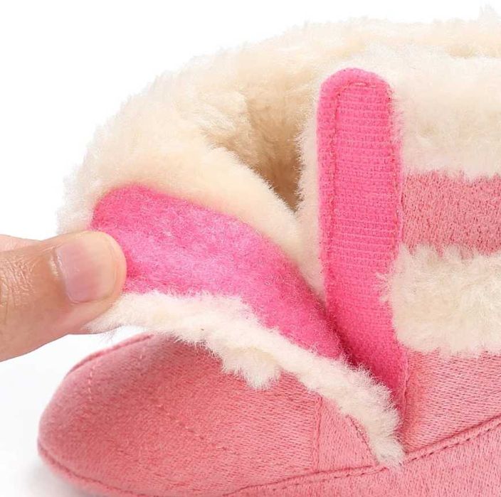 ŚNIEGOWCE kozaki ciepłe NIECHODKI 17/18/19/20/21 RÓŻOWE z futerkiem