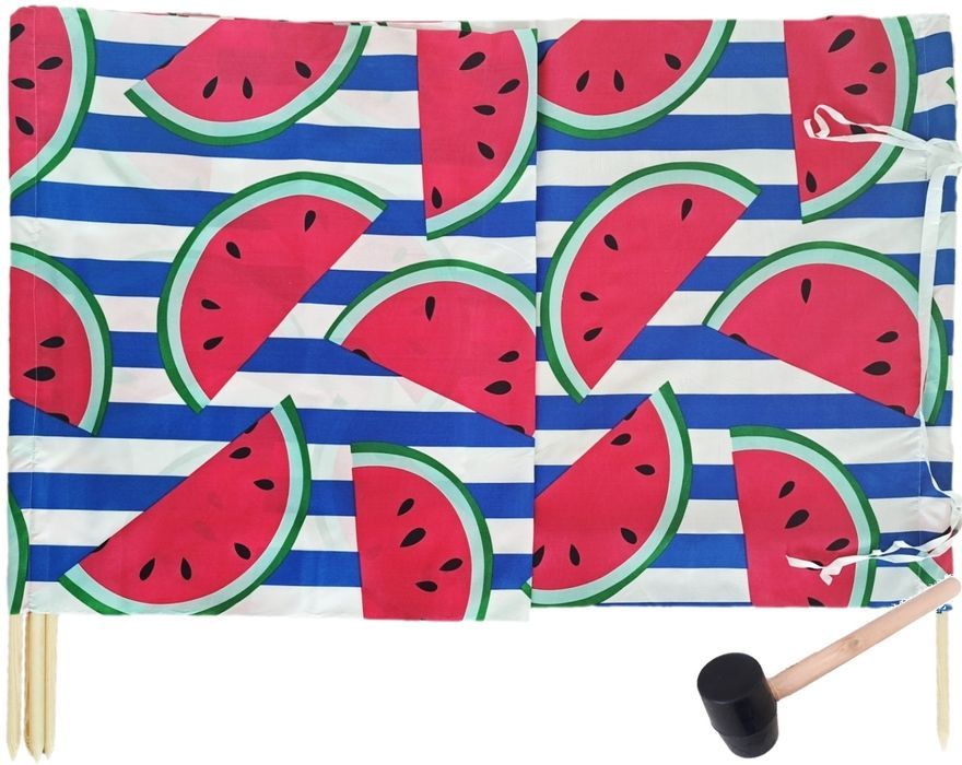 Parawan plażowy 8 metrów wzór 8 z młotkiem