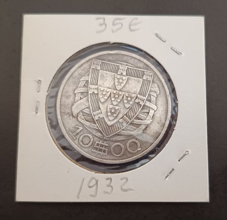 Moeda em prata de 10$00 de  1932 Caravelas