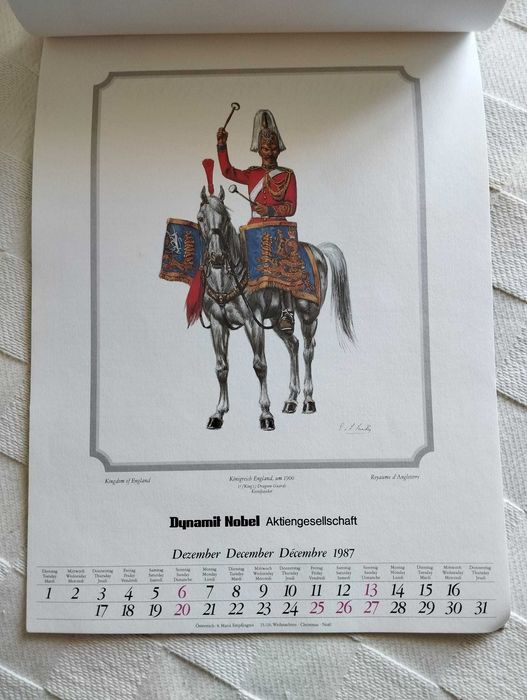 Calendário 1987 Cavaleiros Britânicos - A3