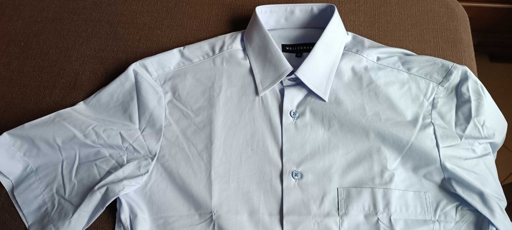 NOWA koszula męską z krótkim rękawem " Wólczanka" kołnierzyk 39