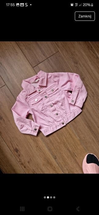 H&M różowa kurtka jeansowa katana 98cm wiosenna