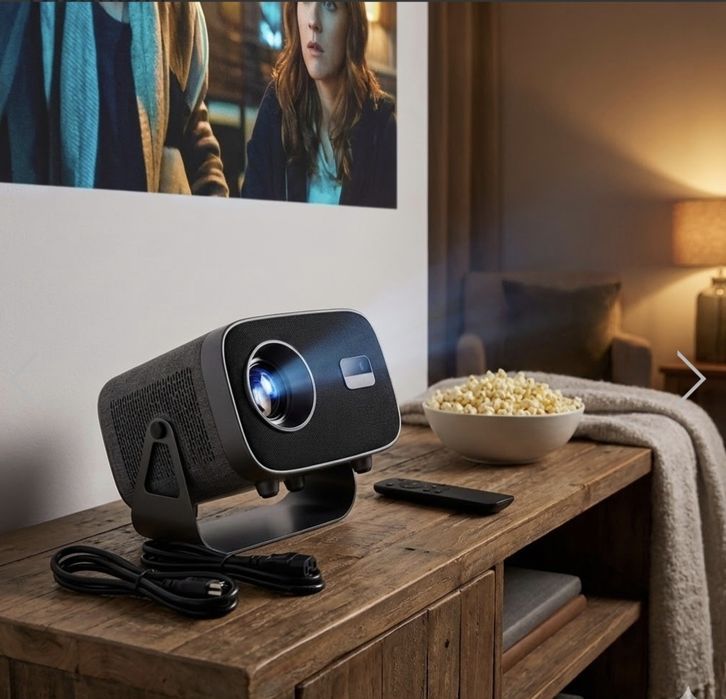 Портативний смарт-проєктор V8 4K на Android 11 з Wi-Fi 2.4G/5G та Blue