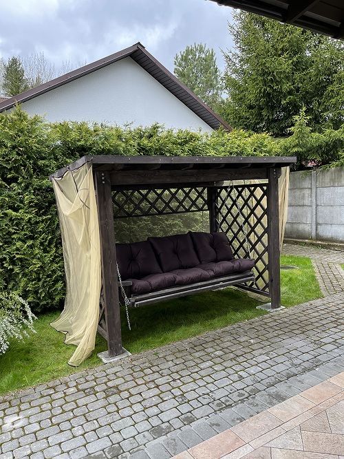 Садова гойдалка,качеля з дерева.Виробник