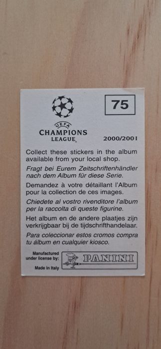 Cromo futebol de Sa Pinto(Uefa Champions League)da Panini