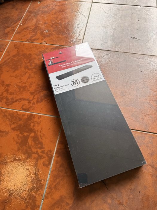 Prateleiras parede lacada preto (4 unidades)
