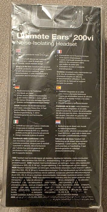Logitech Ultimate Ears™ 200vi Czarne Noise-Isolating Headset